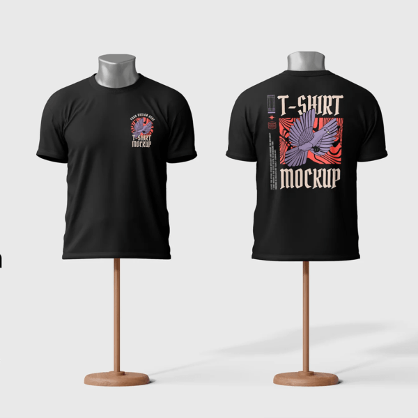 Mockup camiseta masculina e feminina