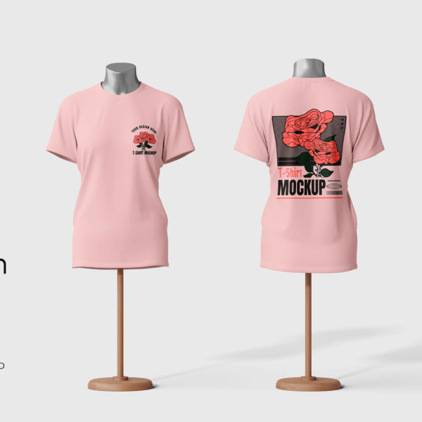 Mockup camiseta masculina e feminina - Image 4