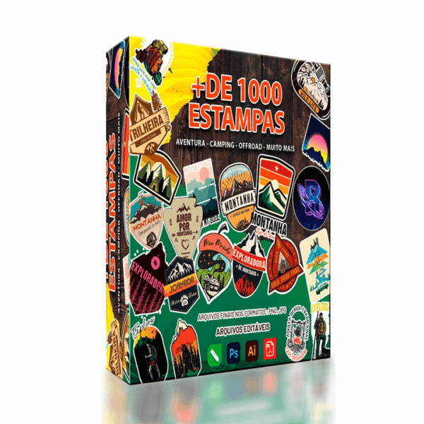 1000 artes com temas de Aventura, Camping, Off Road e muito mais.