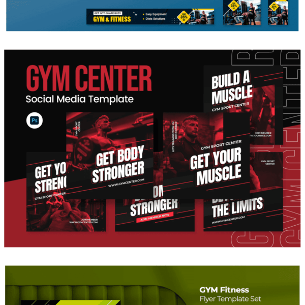 100 artes editáveis - com tema academia, personal, fitness - Image 3