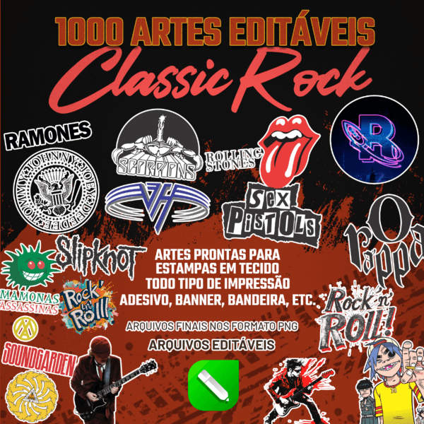 1000 artes editáveis Classic Rock - Image 2