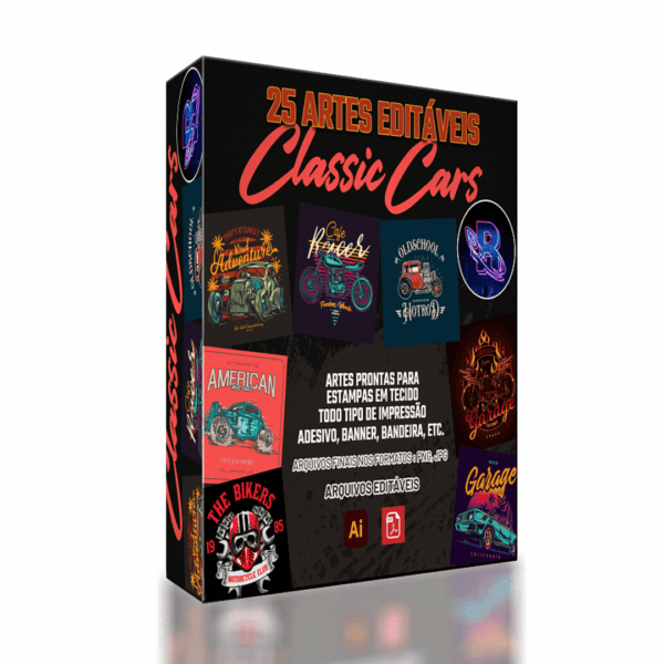 25 artes editáveis - Classic Cars