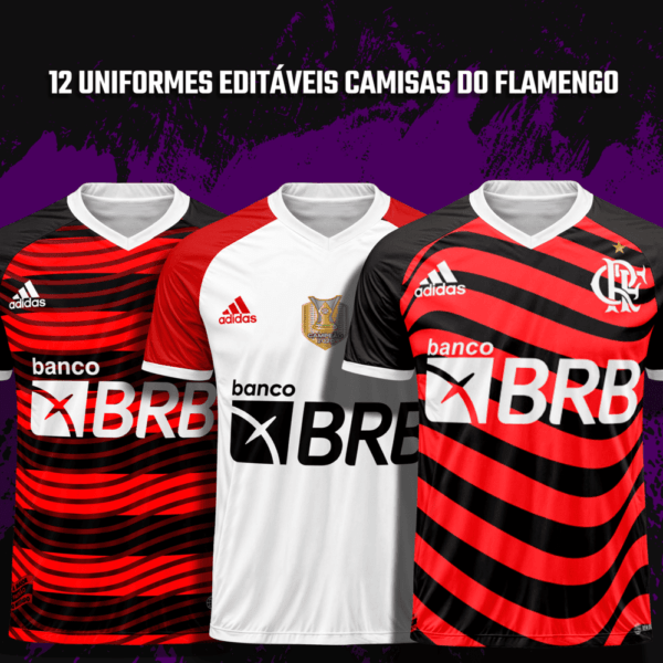 12 Uniformes editáveis Camisas do Flamengo - Image 2