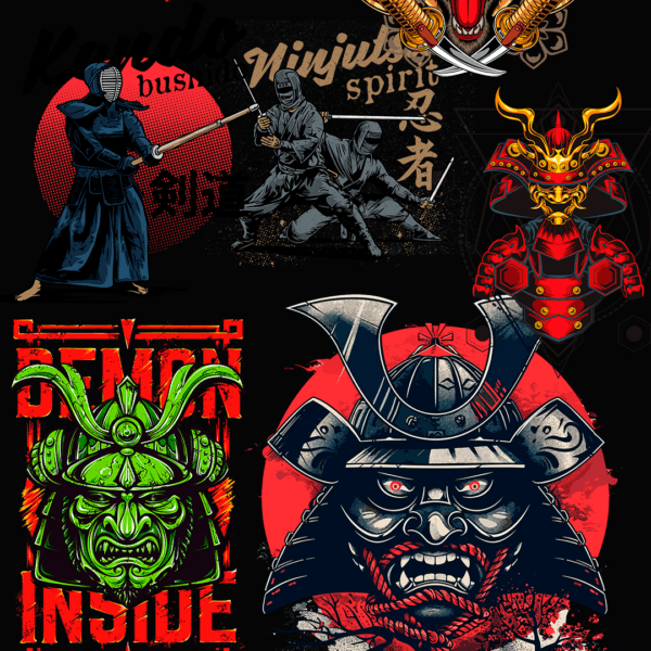 130 artes editáveis  - Samurais Vol 1 - Image 4