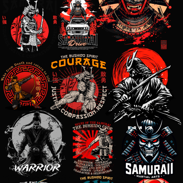 130 artes editáveis  - Samurais Vol 1 - Image 3