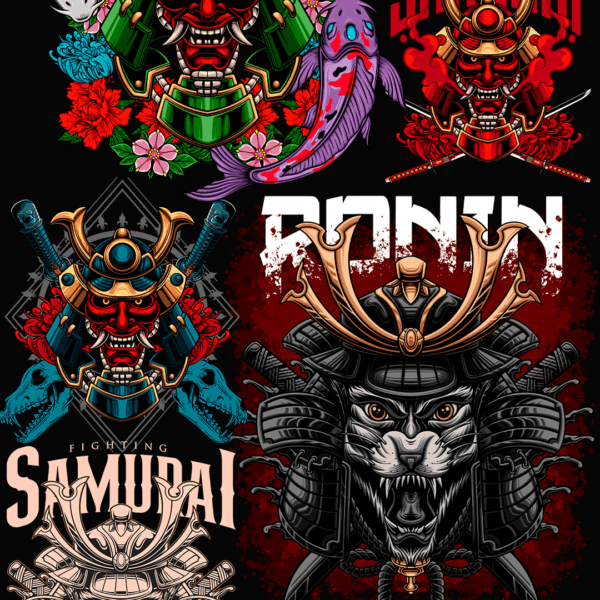 130 artes editáveis  - Samurais Vol 1 - Image 2