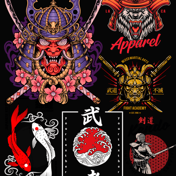 130 artes editáveis  - Samurais Vol 1 - Image 11