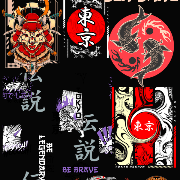 130 artes editáveis  - Samurais Vol 1 - Image 10