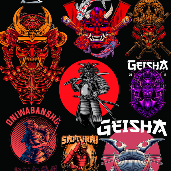 130 artes editáveis  - Samurais Vol 1 - Image 9