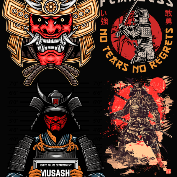 130 artes editáveis  - Samurais Vol 1 - Image 8