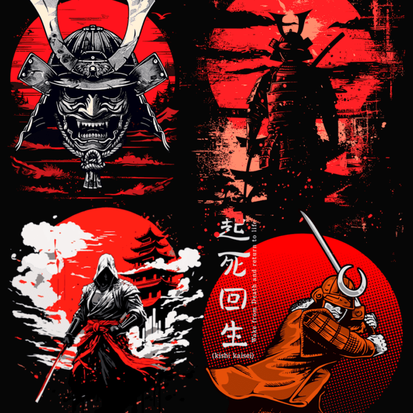 130 artes editáveis  - Samurais Vol 1 - Image 6