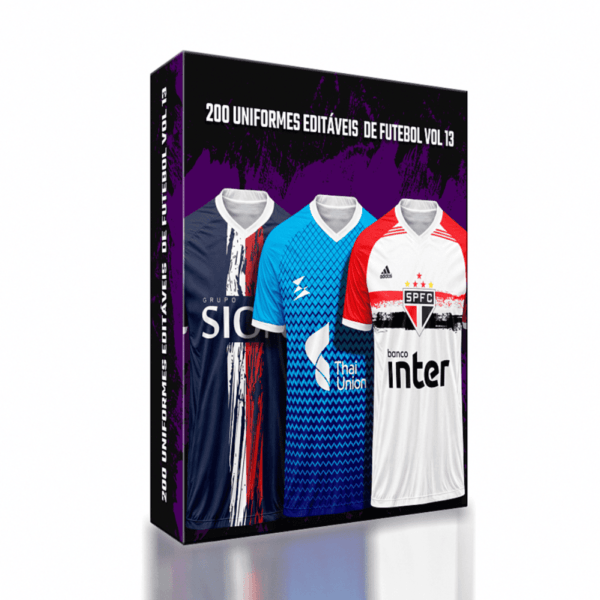 200 Uniformes editáveis de Futebol Vol 13