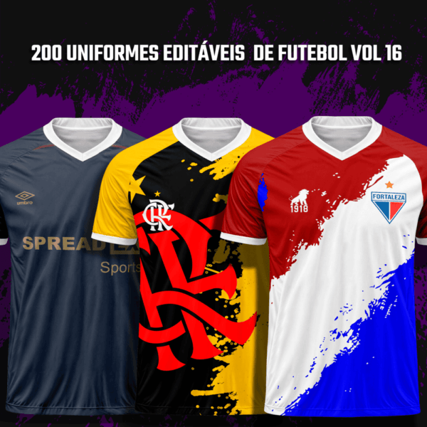 200 Uniformes editáveis de Futebol Vol 16 - Image 2