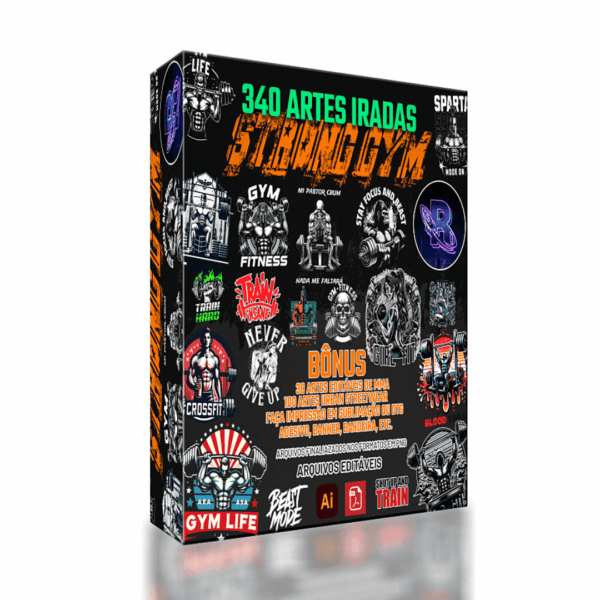 340 artes editáveis - Strong Gym Vol 1