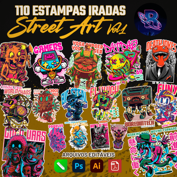 110 Artes editáveis Street Art Vol 1 - Image 2