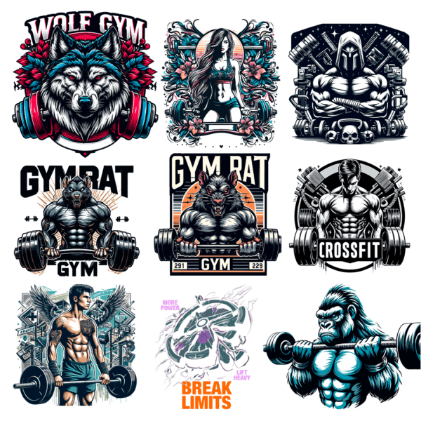 340 artes editáveis - Strong Gym Vol 1 - Image 6
