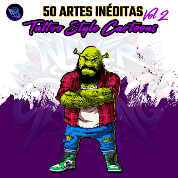 50 Artes Tattoo Style Cartoons Vol 2 - Image 2