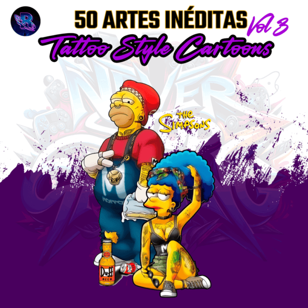 50 Artes Tattoo Style Cartoons Vol 3 - Image 2
