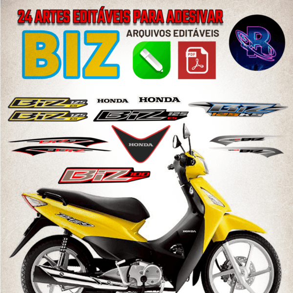 26 Artes editáveis para adesivar Moto Biz - Image 2