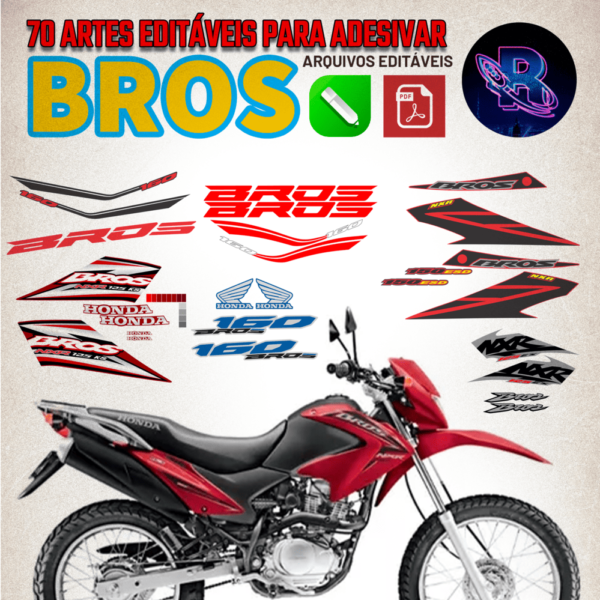 70 Artes editáveis para adesivar Moto Bros - Image 2