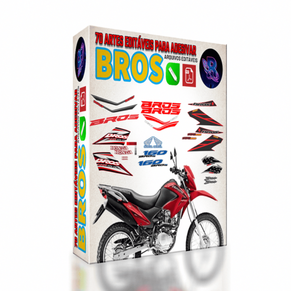 70 Artes editáveis para adesivar Moto Bros