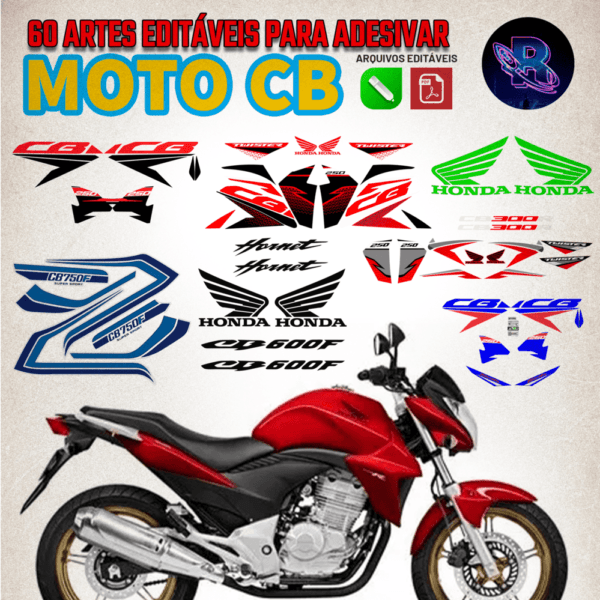 60 Artes editáveis para adesivar Moto CB - Image 2