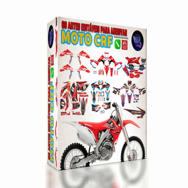 60 Artes editáveis para adesivar Moto CRF