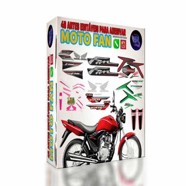 40 Artes editáveis para adesivar Moto Fan