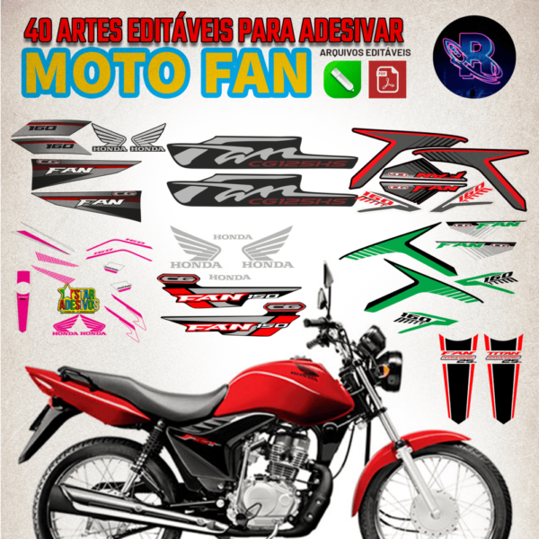 40 Artes editáveis para adesivar Moto Fan - Image 2