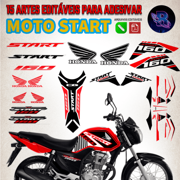 15 Artes editáveis para adesivar Moto Start - Image 2