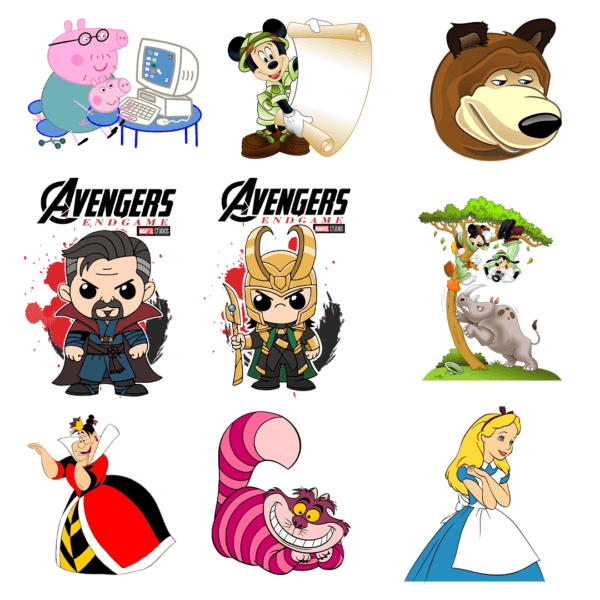 1000 artes editáveis infantil/desenhos/heróis e muito mais - Image 6
