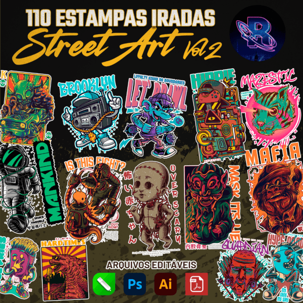 110 Artes editáveis Street Art Vol 2 - Image 2