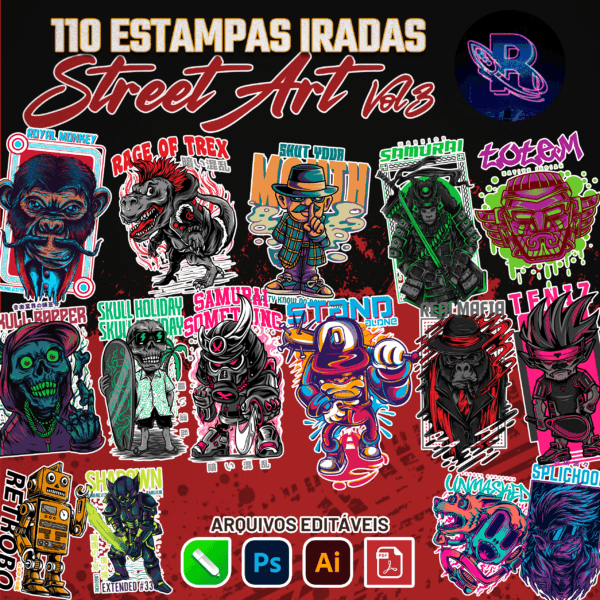 110 Artes editáveis Street Art Vol 3 - Image 2